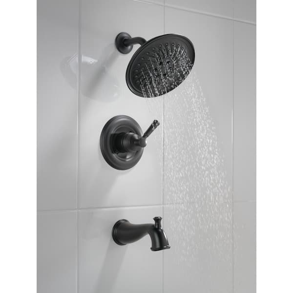 Matte Black Shower Faucet 3-Way Unit Rain Head Waterfall Tub Spout Handheld Taps 