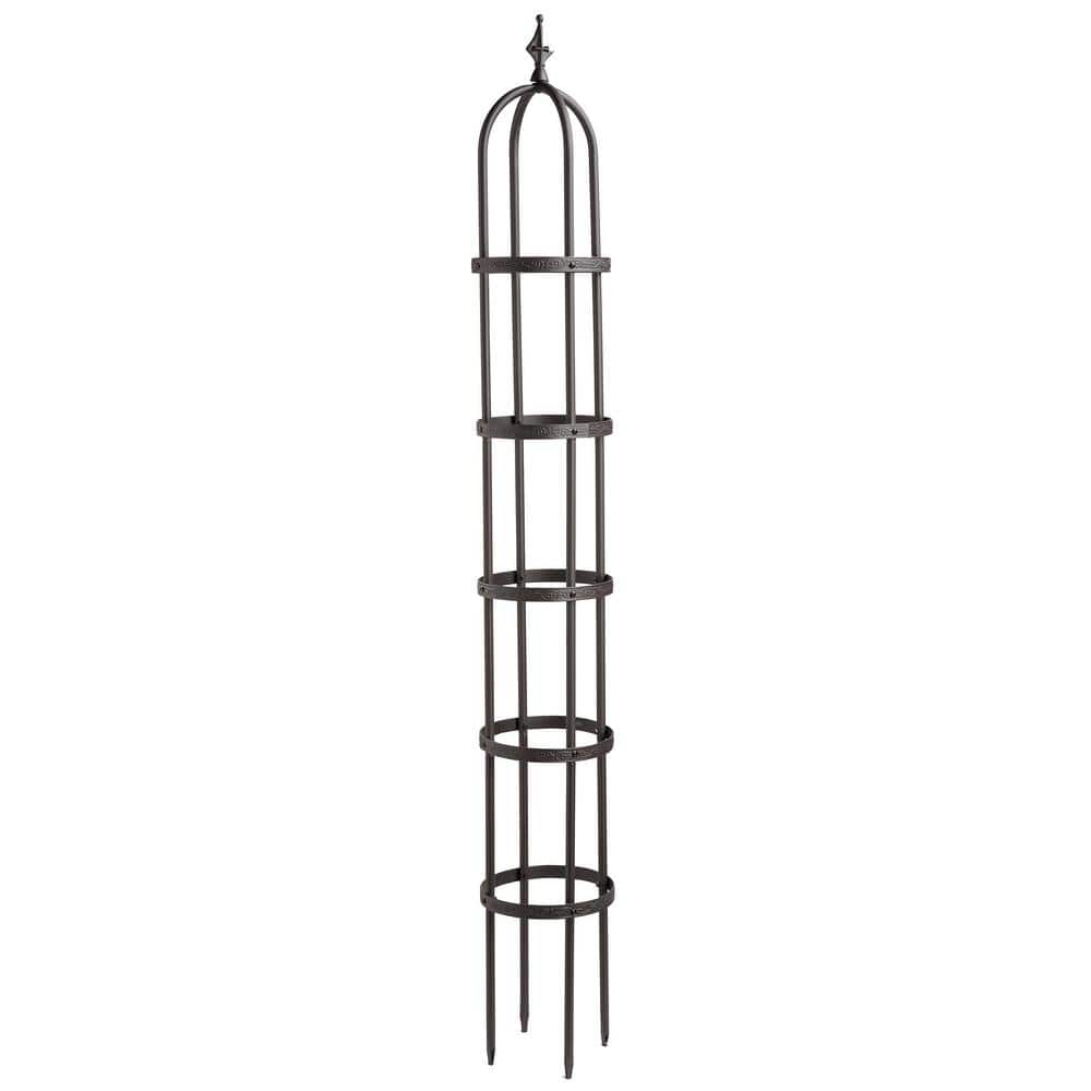 Bronze 8' Tall Metal Garden Obelisk Trellis