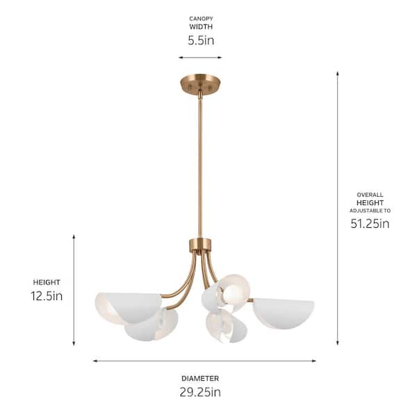 Kichler Arcus 5-Light Gold Mid-century Chandelier