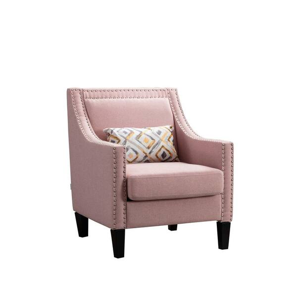 pink linen chair