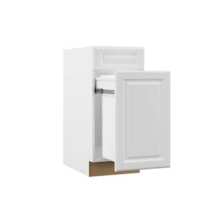 Designer Series Elgin Assembled 15x34.5x23.75 in. Pull Out Trash Can Base Kitchen Cabinet in White
