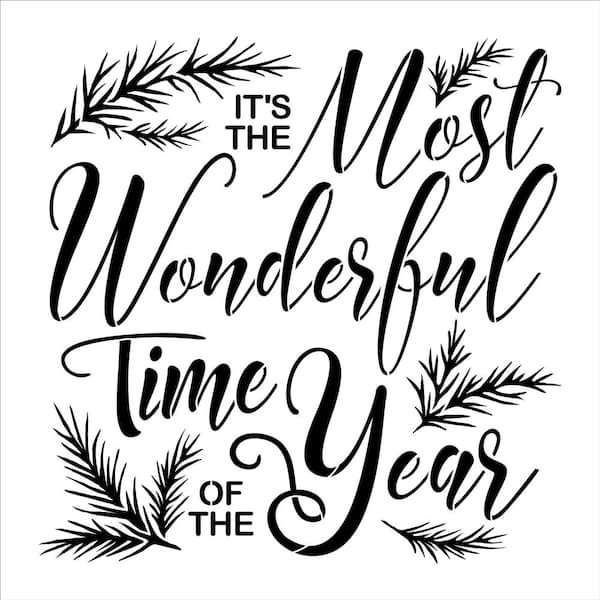 Designer Stencils It's the Most Wonderful Time of the Year Sign Stencil ...
