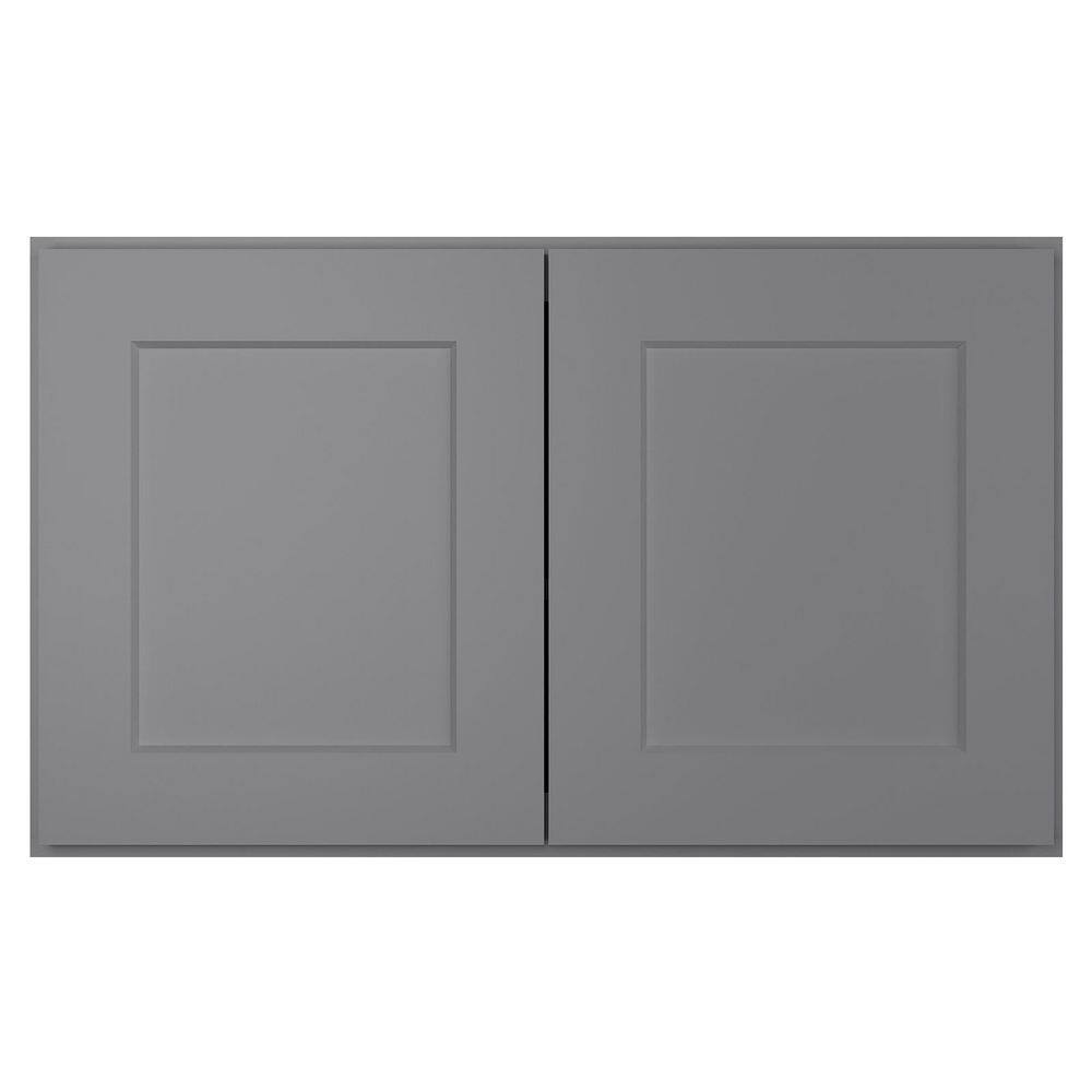 HOMEIBRO Ready to Assemble Wall Cabinet Style 2-Door in Grey 30 in. W x ...
