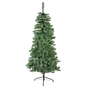 6 ft. Pre-Lit Alberta Pine Slim Artificial Christmas Tree with Multi Lights