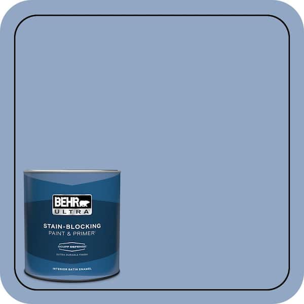 BEHR ULTRA 1 qt. #PPU15-13 Blue Hydrangea Extra Durable Satin Enamel Interior Paint & Primer