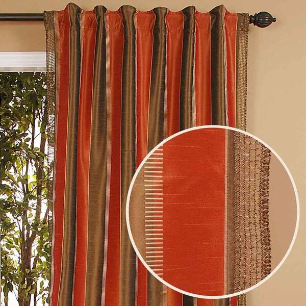 Home Decorators Collection Sheer Roshni Terracotta Back Tab Curtain