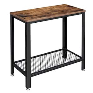 23.6 in. W Rustic Brown Rectangle Wood End Table