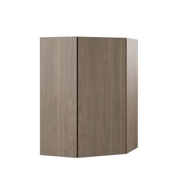 Hampton Bay Designer Series Edgeley Assembled 24x36x12.25 in. Diagonal Wall Kitchen Cabinet in Driftwood