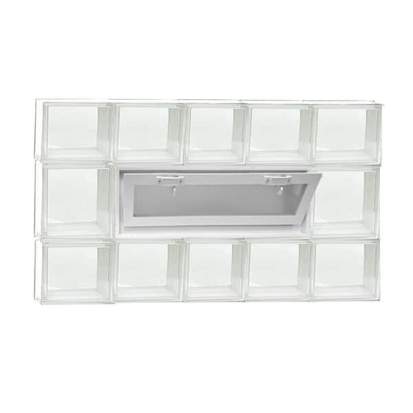 Clearly Secure 36.75 in. x 19.25 in. x 3.125 in. Frameless Vented Clear Glass Block Window