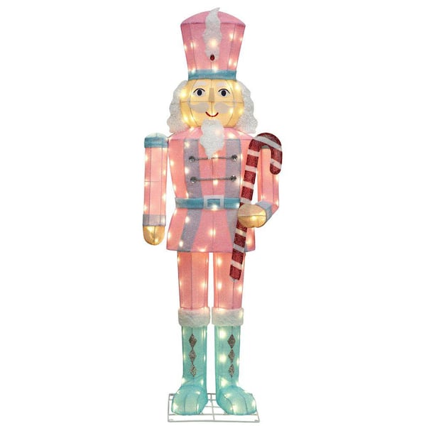 61 in. Outdoor Christmas Decoration Nutcracker Yard Decoration with Warm White LED Lights