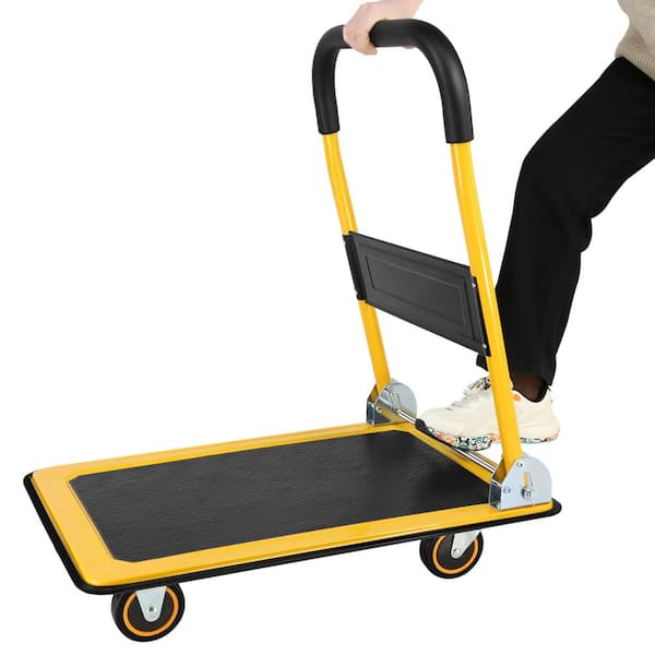 Unbranded 330 lbs. Moving Platform Hand Truck Serving Cart with Swivel Push Handle