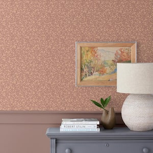 Scattered Leaf Tan Non-Pasted Wallpaper Roll (covers approx. 52 sq. ft.)