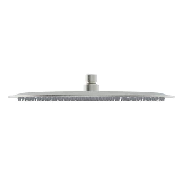 Satico Modern 1-Spray Patterns 12 in. Single Wall Mount Fixed Shower Head Tub Wall Mount in Brushed Nickel