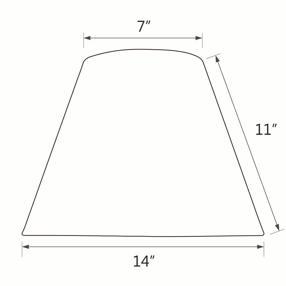 Off-White Linen Empire Lamp Shade with Spider Construction, 14" Wide