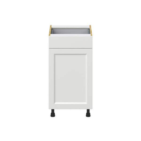 Alton 18 in. W x 34.5 in. H x 24 in. D Painted White Recessed Assembled 2 Waste Bins Pull Out Kitchen Cabinet