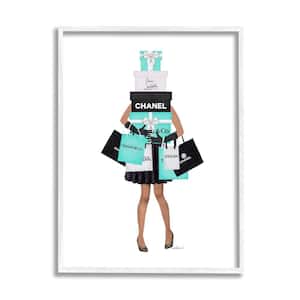 Stupell Industries Fashionista Woman Shopping Chic Glam Bags by Amanda Greenwood Framed Print Abstract Texturized Art 24 in. x 30 in., Multi-Color