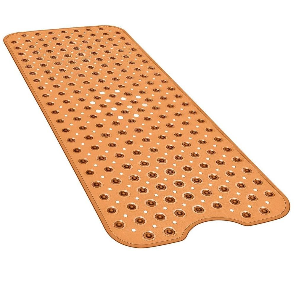16 in. x 40 in. Non-Slip Bathtub Mat with Suction Cups and Drain Holes in B
