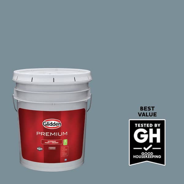 Glidden Premium 5 gal. PPG1153-5 Chalky Blue Satin Interior Latex