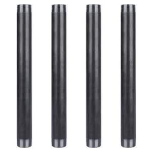 1 1/2 in. x 1.5 ft. L Black Industrial Steel Grey Plumbing Pipe (4-Pack)