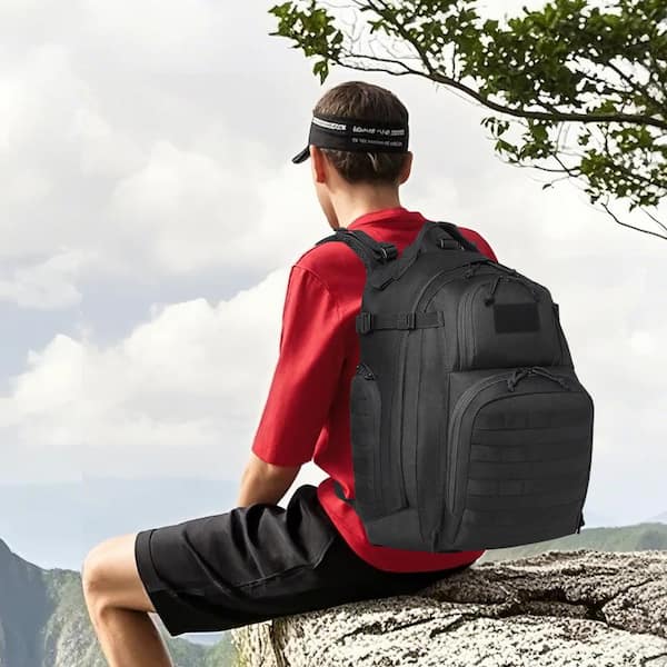 VEVOR Tactical Backpack, 19.29 in. Black Backpack 40 Lumens