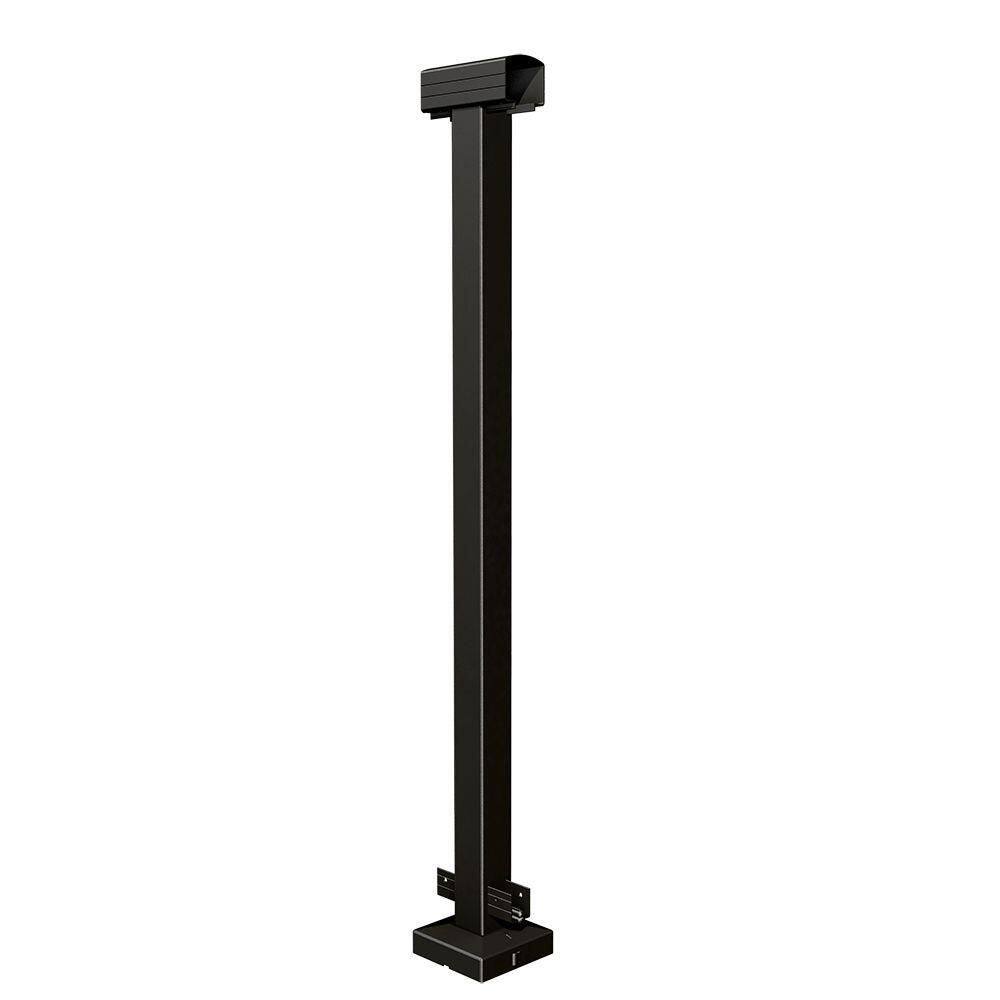24 in. x 24 in. Black Mid Post Aluminum Deck Railing for 42 in High System price history on PriceWatchPro