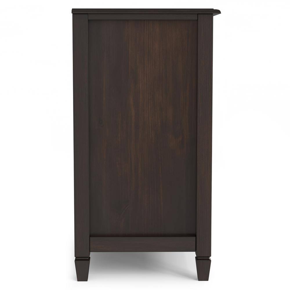 Chestnut Brown Solid Wood Office Storage Cabinet with Adjustable Shelving