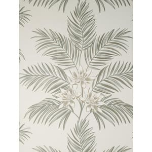 Bali Light Grey Palm Wallpaper Sample