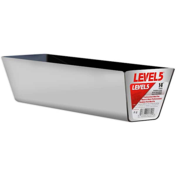 Level 5 14 in. Stainless Steel Mud Pan with Curved Bottom