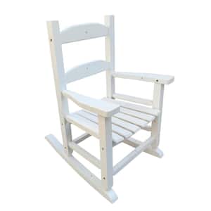 Wood Durable White Outdoor Rocking Chair for Kids, Indoor and Outdoor