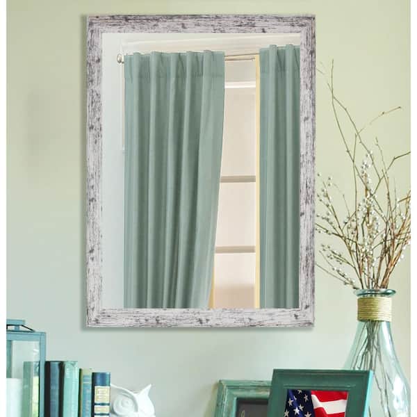 Unbranded Medium Rectangle Weather White Contemporary Mirror (40 in. H x 36 in. W)