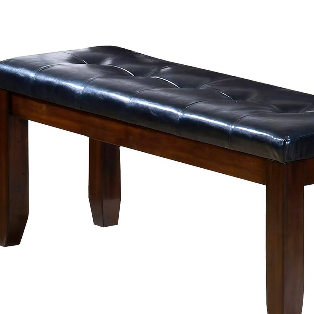 Espresso and Black PU 48" Modern Bench