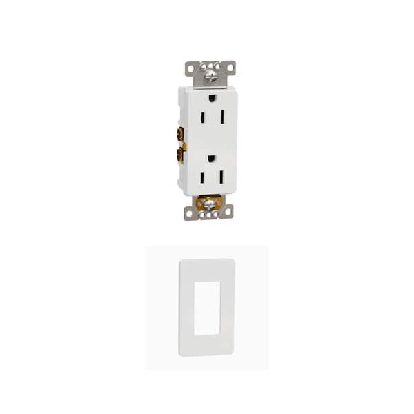 X Series Matte White Rocker Light Switch Wall Plate and 15 Amp Duplex Outlet Combo