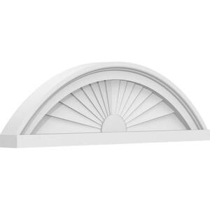 24-in W x 7-in H x 2-in P Segment Arch Sunburst Signature Urethane Pediment, Primed Tan