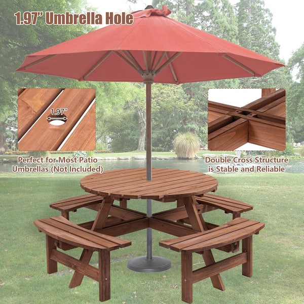 8 person patio discount table with umbrella