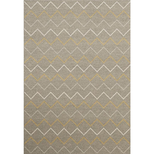 Dynamic Rugs Silvia Grey/Gold 2 ft. x 3 ft. 11 in. Geometric Polypropylene Area Rug