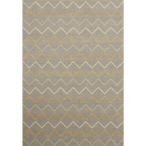 Silvia Grey/Gold 5 ft. 3 in. x 7 ft. 3 in. Geometric Polypropylene Area Rug