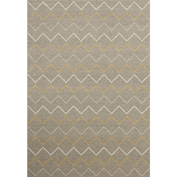 Dynamic Rugs Silvia Grey/Gold 5 ft. 3 in. x 7 ft. 3 in. Geometric Polypropylene Area Rug