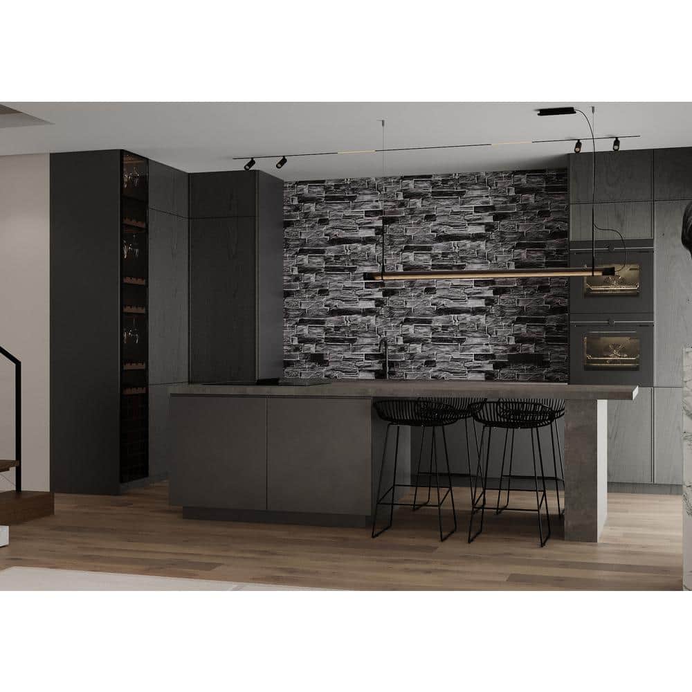 Slate Gray 3D Textured Peel & Stick PVC Wall Panels