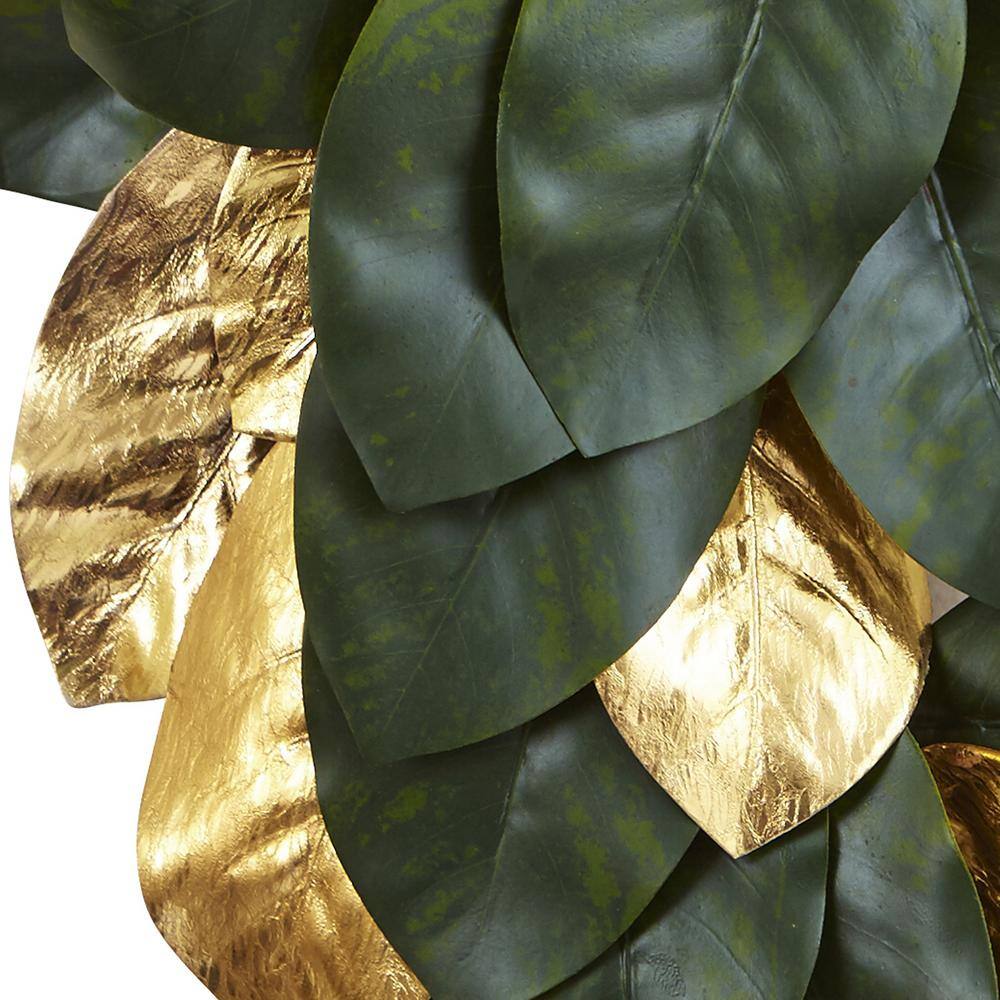 Eternal Elegance 22" Golden & Green Magnolia Leaf Wreath