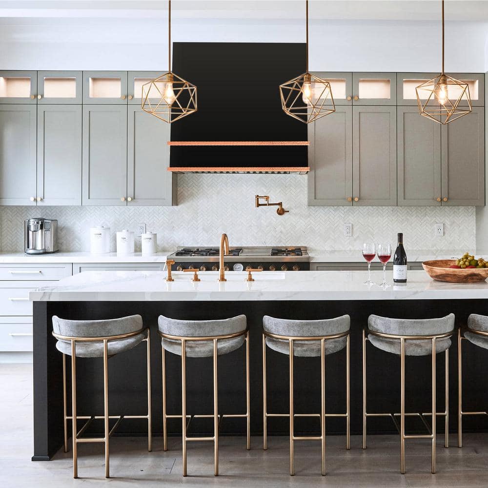 36'' Black and Copper Stainless Steel Wall Mounted Range Hood