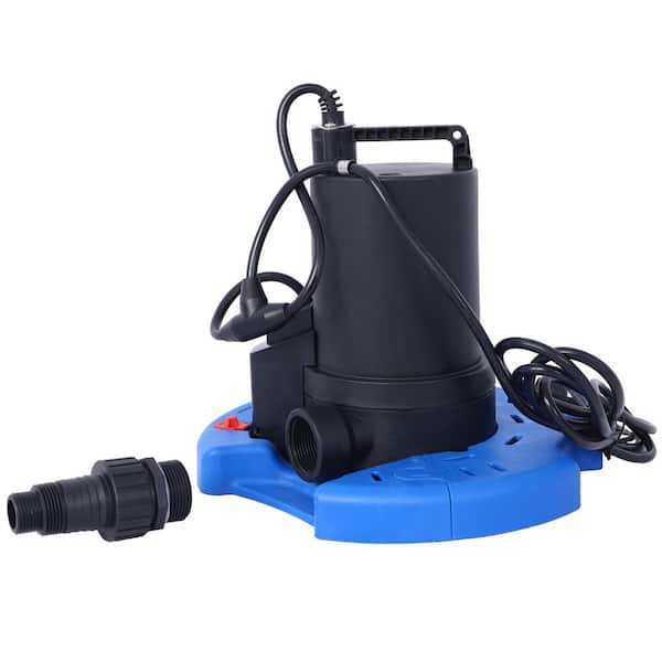 1/4 HP Automatic Swimming Pool Cover Pump 120 V Submersible with 3/4 Check Valve Adapter1850 GPH Water Removal