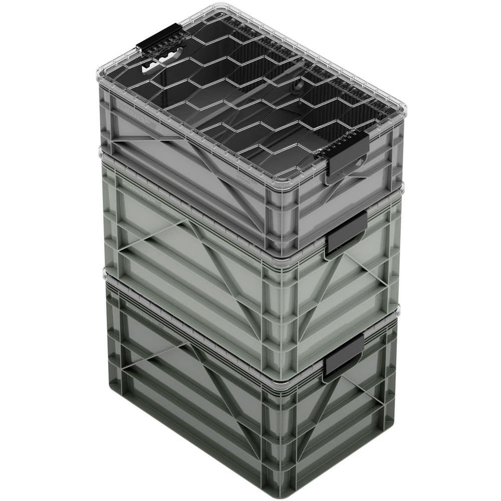 Crate Starter Pack 2 Full-Size 1 Half-Size Heavy Duty Stackable Storage Bins with Lids and Dividers Stealth Variety Pack price history on PriceWatchPro