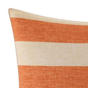 Palmiers 1-Piece Orange Solid Cotton Euro Sham