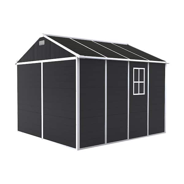 8 ft. W x 8 ft. D Resin Shed with Waterproof Construction, Outdoor Storage Shed (64 sq. ft.)