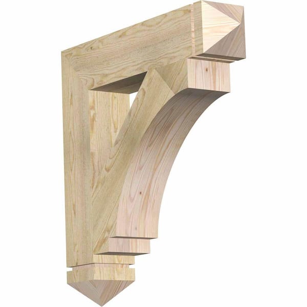 Ekena Millwork 6 in. x 32 in. x 32 in. Douglas Fir Imperial Arts and Crafts Rough Sawn Bracket