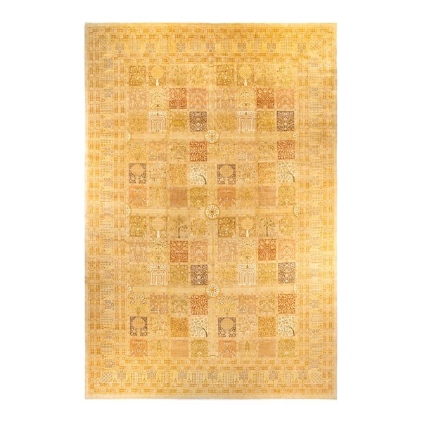 Mogul One-of-a-Kind Handmade Ivory 18 ft. 2 in. x 12 ft. 4"Indoor Area Rug