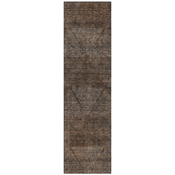 Chantille Machine Washable Indoor/Outdoor Abstract ACN777 Brown 2 ft. 3 in. x 7 ft. 6 in. Area Rug