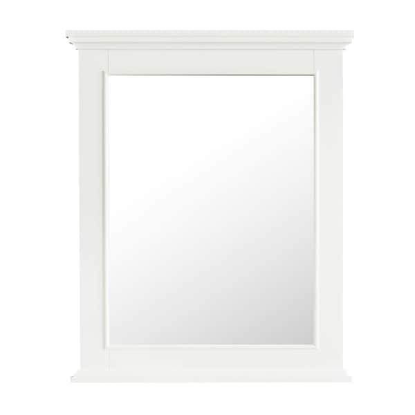 TILE & TOP 25 in. W x 36.00 in. H Framed Rectangular Bathroom Vanity Mirror in Dove White