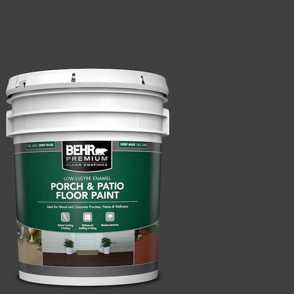 BEHR PREMIUM 5 gal. #1350 Ultra Pure Black Low-Lustre Enamel Interior/Exterior Porch and Patio Floor Paint