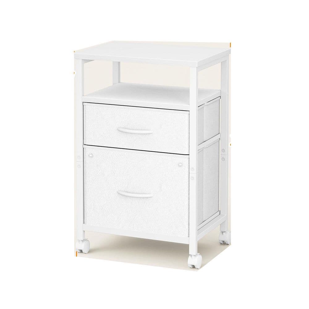 2 Drawer Vertical Filing Cabinet Rolling Mobile Printer Stand with Open Storage Shelf White for Home Office price history on PriceWatchPro